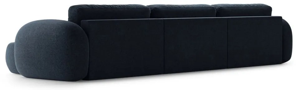 Colțar albastru închis extensibil/cu spațiu de depozitare cu tapițerie din chenille (în formă de "U") Tonale – Cosmopolitan Design