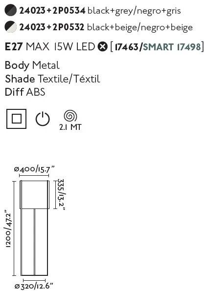 Lampa podea / Lampadar modern design elegant DRUM bej