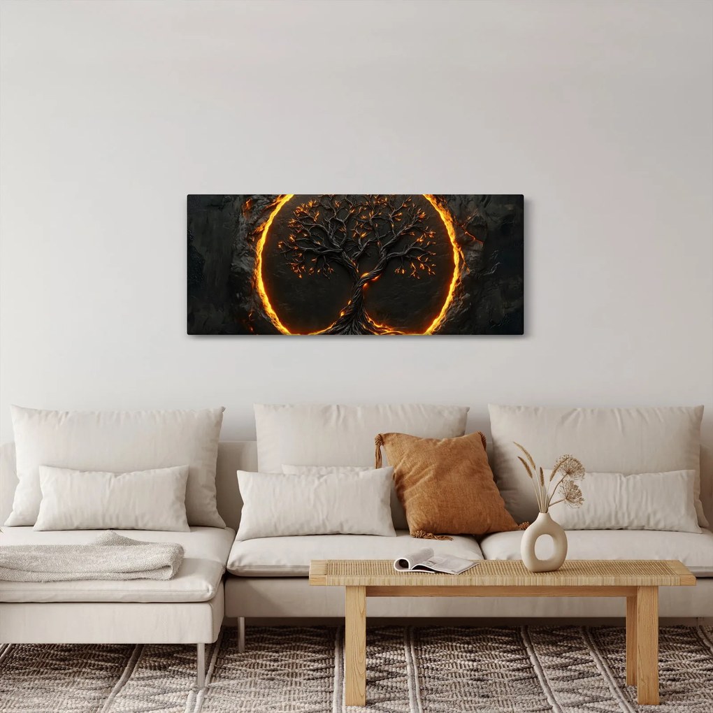 Tablou – Arborele vieții în lavă II. (120x50 cm)