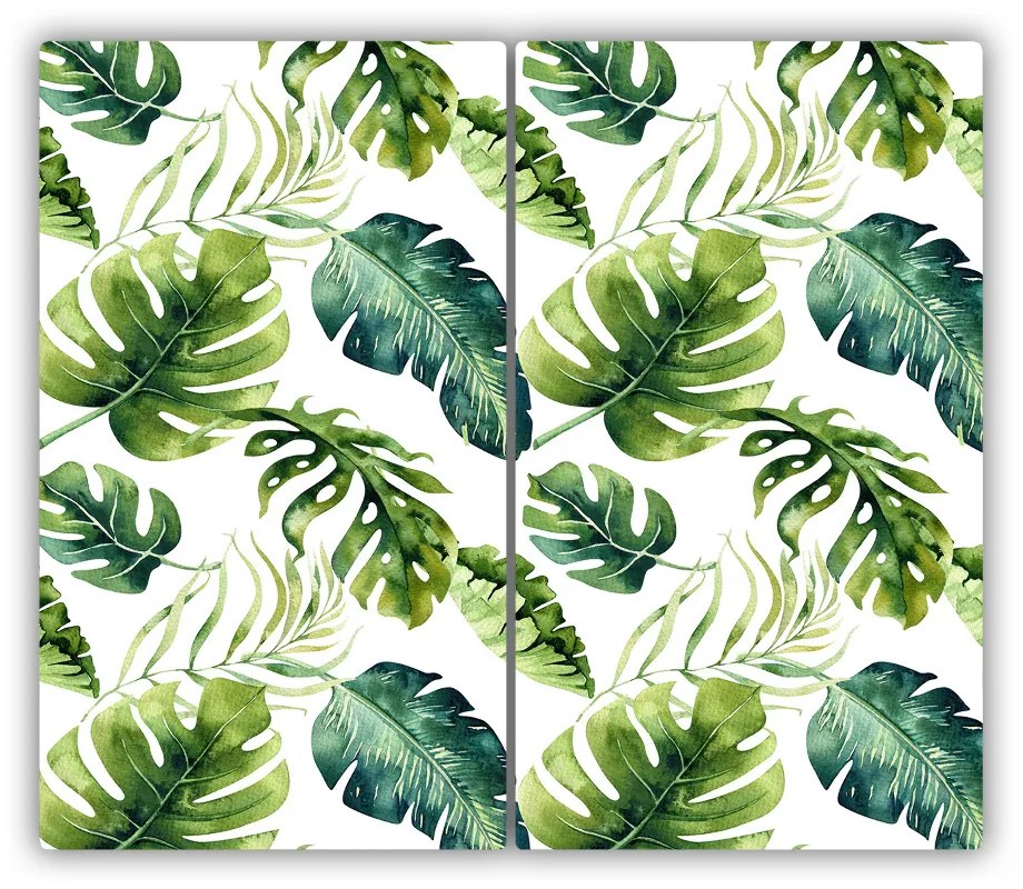Tocator din sticla frunze tropicale