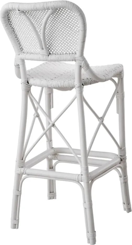 Scaun de bar din ratan design LUX, Colony alb