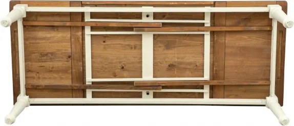 Masa extensibila, L250(380) 100 H80 cm, alb antic patina, lemn masiv