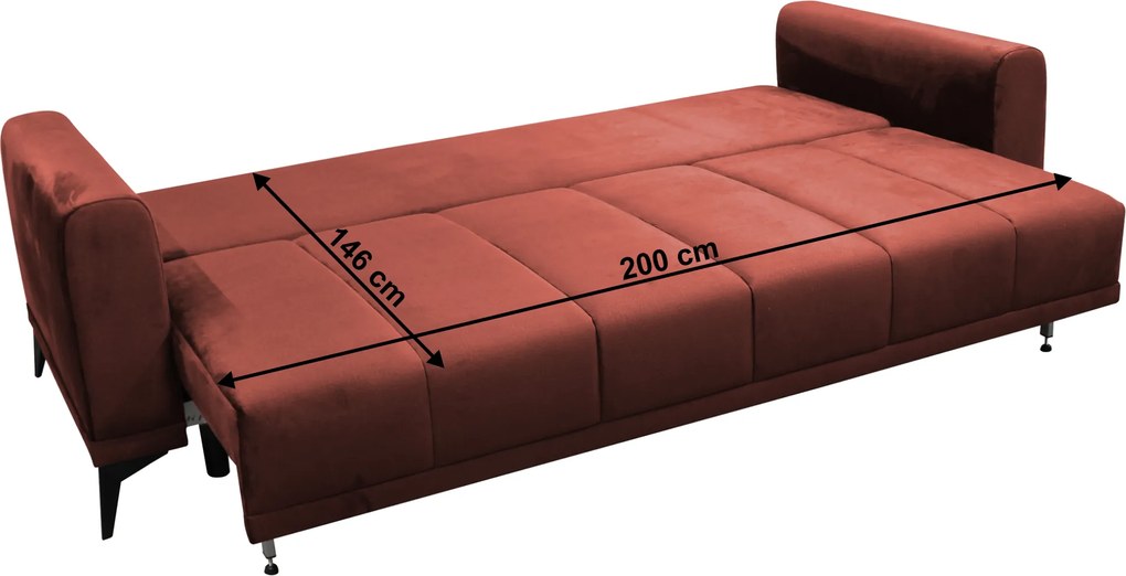 Canapea extensibilă, teracota, GRACE BIG SOFA