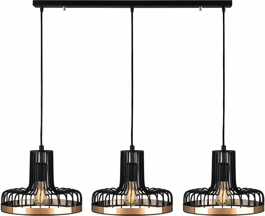 Lustra Fellini, MR - 774, cadru metalic, negru,  100x20x112 cm