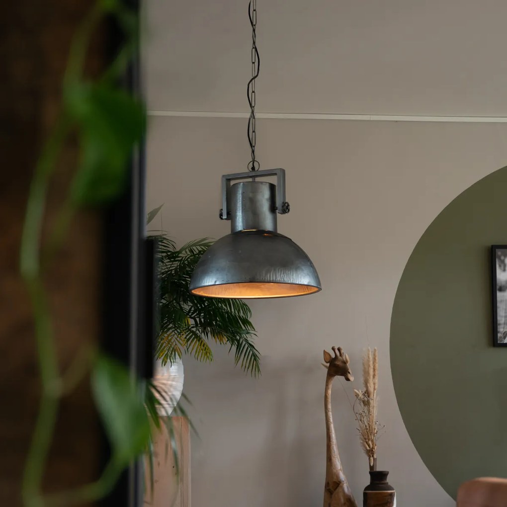 Lampă suspendată industrială gri 40 cm - Samia Sabo