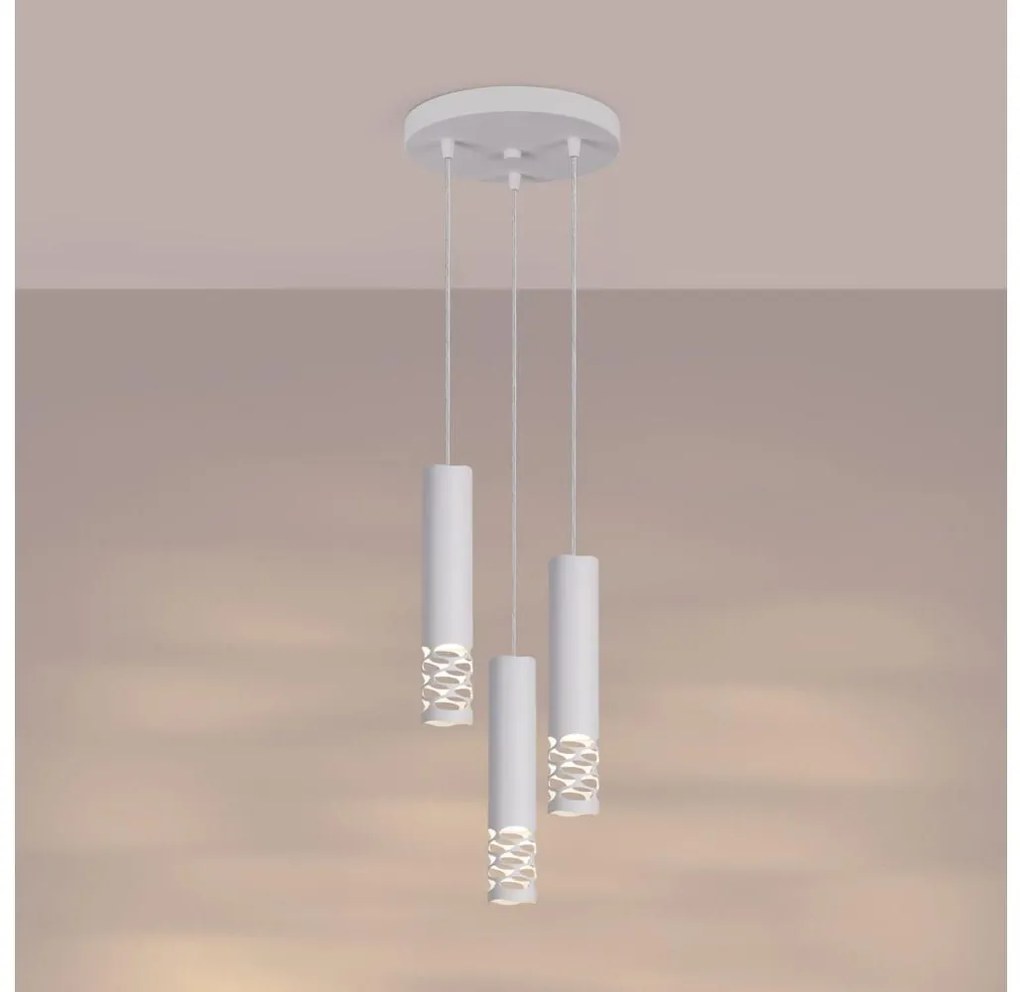 Lustră pe cablu Sollux SL.1694 LIRO 3xGU10/10W/230V alb