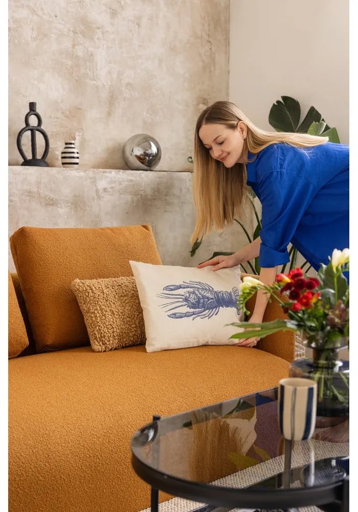 Colțar galben muștar cu tapițerie din stofă bouclé (colț stânga) Imola – Bonami Selection