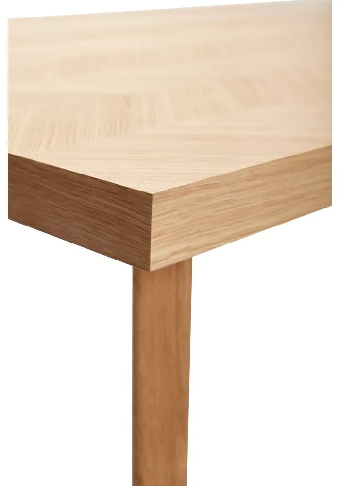 Masă de dining cu aspect de lemn de stejar 100x200 cm Herringbone – Hübsch