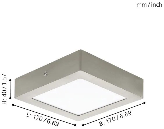 Eglo 94524 - Plafonieră LED FUEVA 1 LED/10,9W/230V