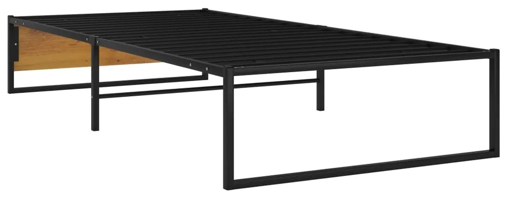 Cadru de pat, negru, 100x200 cm, metal 100 x 200 cm