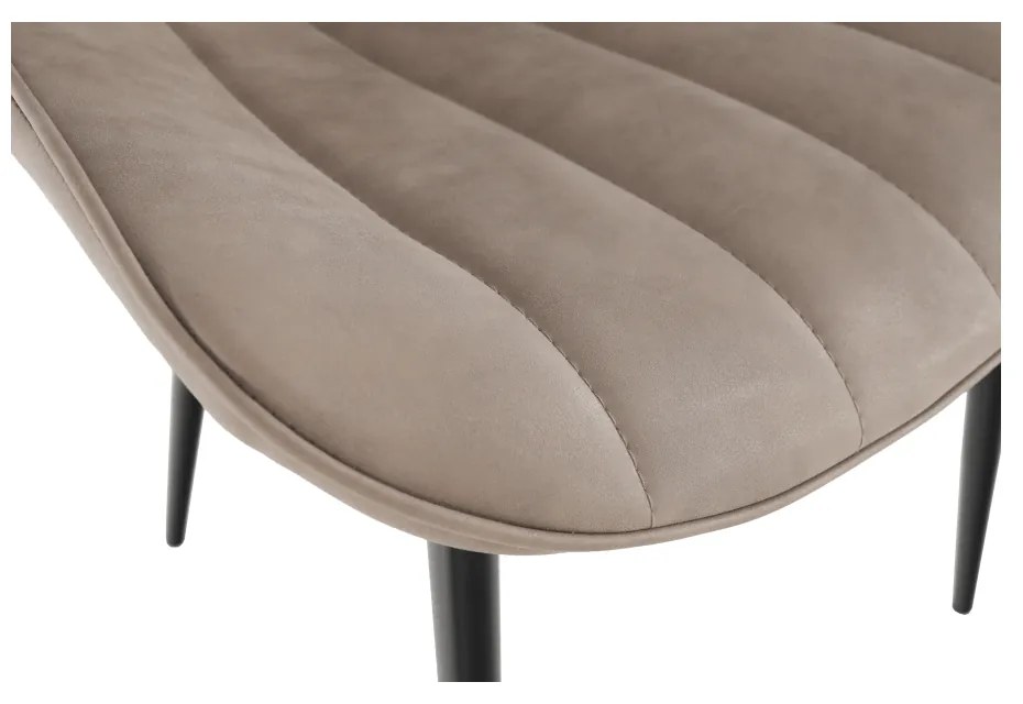 Scaun, piele ecologică gri maroniu taupe/negru, HAZAL