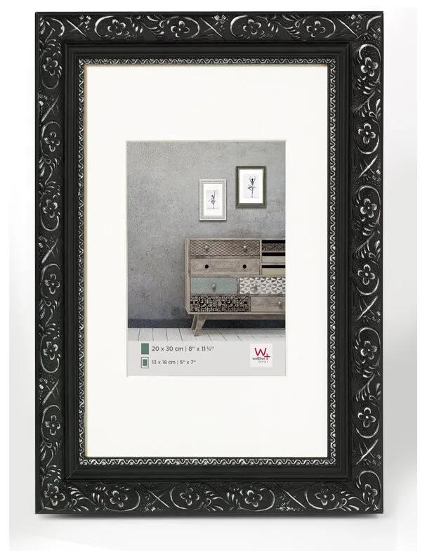 Rama foto Alperton, lemn/sticla, negru/argintiu, 26,9 x 36,9 x 2,1 cm