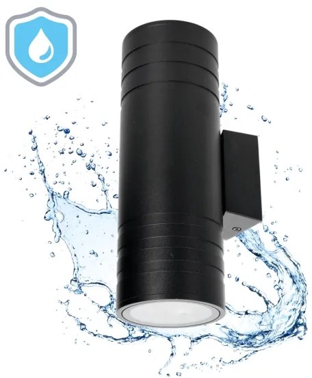 Aplică de exterior 2xGU10/35W/230V IP54 negru rotund