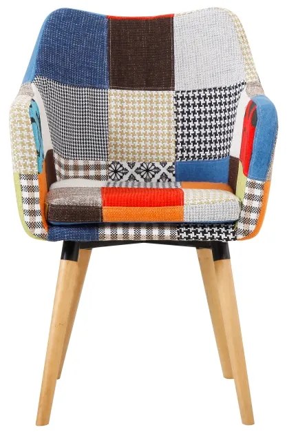 Fotoliu cu design Patchwork colorat / Fag, LANDOR