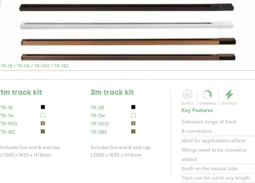 Spot pentru sina Track Project Collection, Orion 2 alb