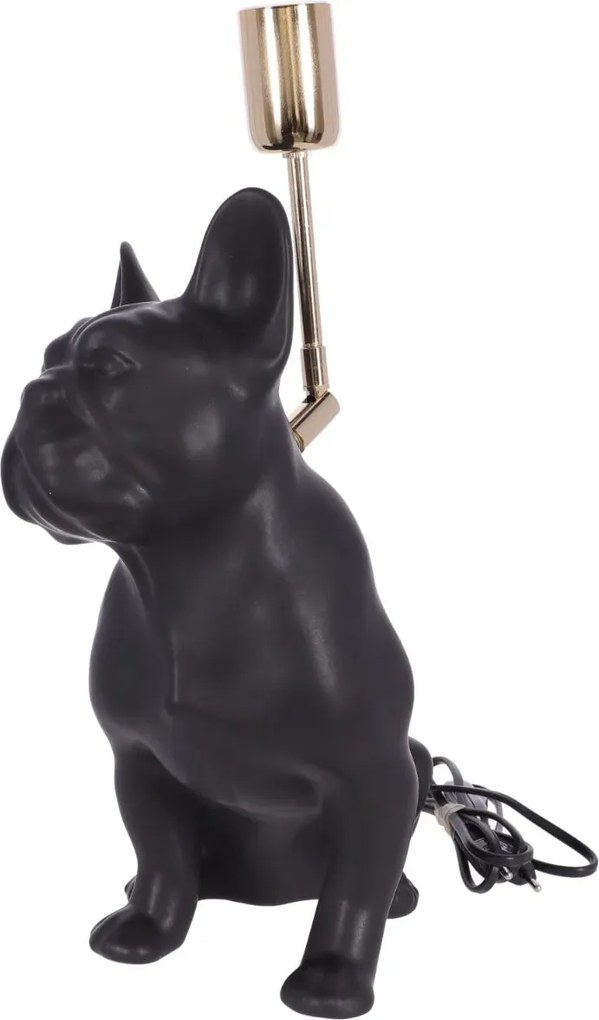 Lampa ceramica Bulldog negru mat h 35 cm