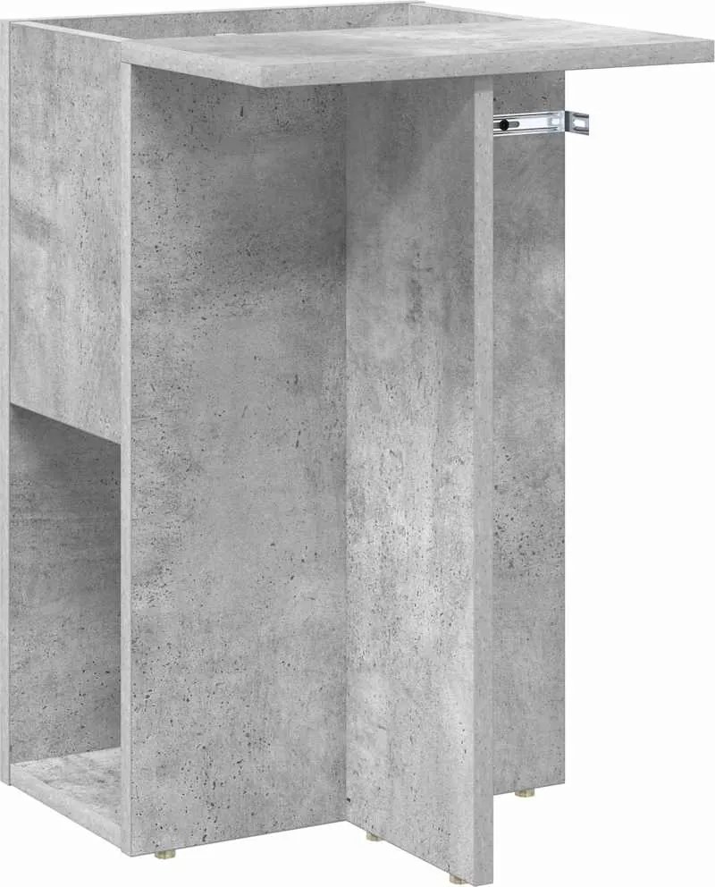 vidaXL Masă laterală Gri din beton 35 x 40 x 55 cm Lemn compozit