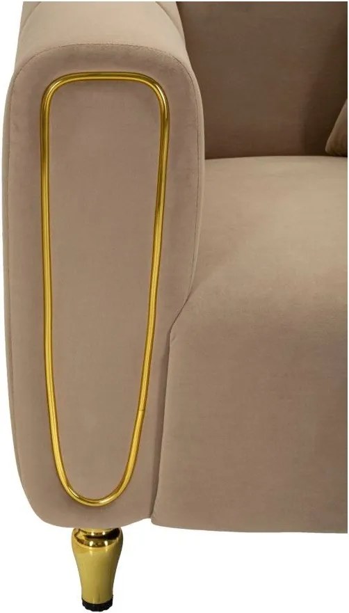 Fotoliu taupe cu tapițerie din catifea Alma – Mauro Ferretti