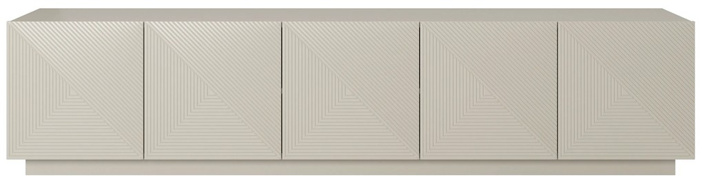 Comodă TV Asha 200 cm cu cinci uși, cu fronturi riflate - casmir