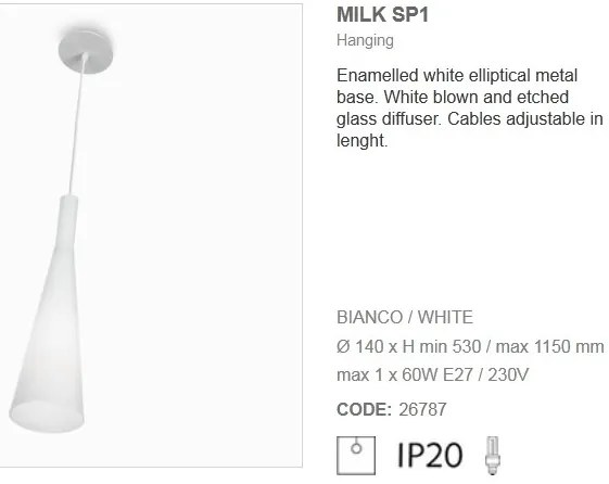 Lustra, pendul modern MILK SP1 026787