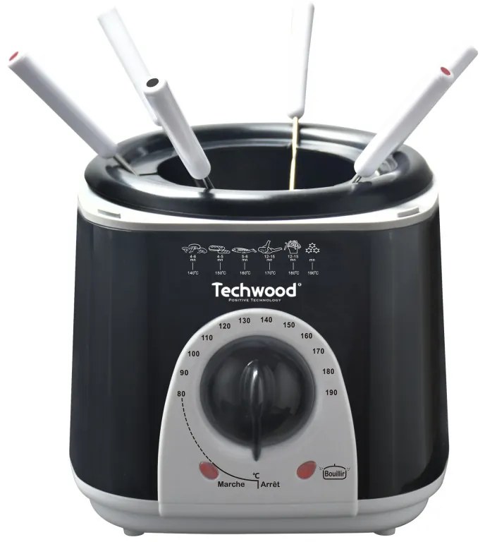 Resigilat: Friteuza si aparat de fondue 2in1 Techwood TFF-86, 950W, 1L, 80-190°C, Negru