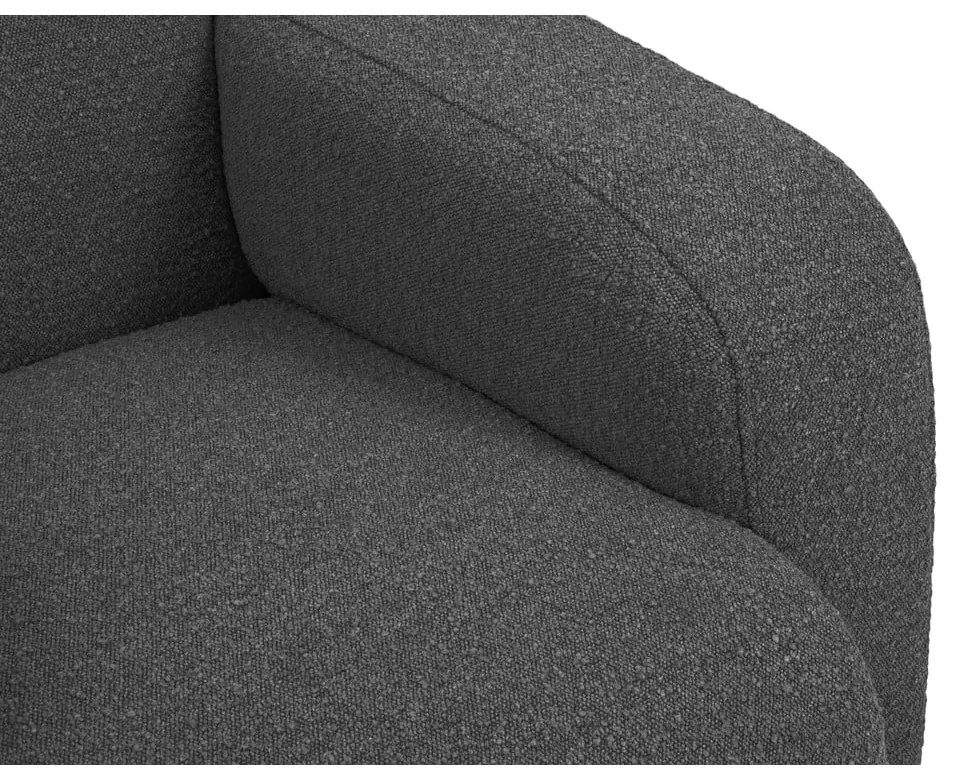 Canapea gri închis cu tapițerie din stofă bouclé 170 cm Molino – Micadoni Home