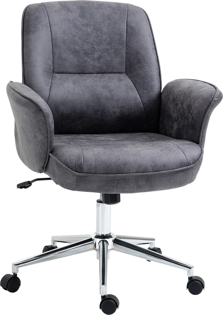 Vinsetto scaun de birou, scaun pentru birou, reglabil pe înălțime, funcție de balansare, rotativ, oțel, gri închis, 67 x 69 x 102cm | Aosom Romania
