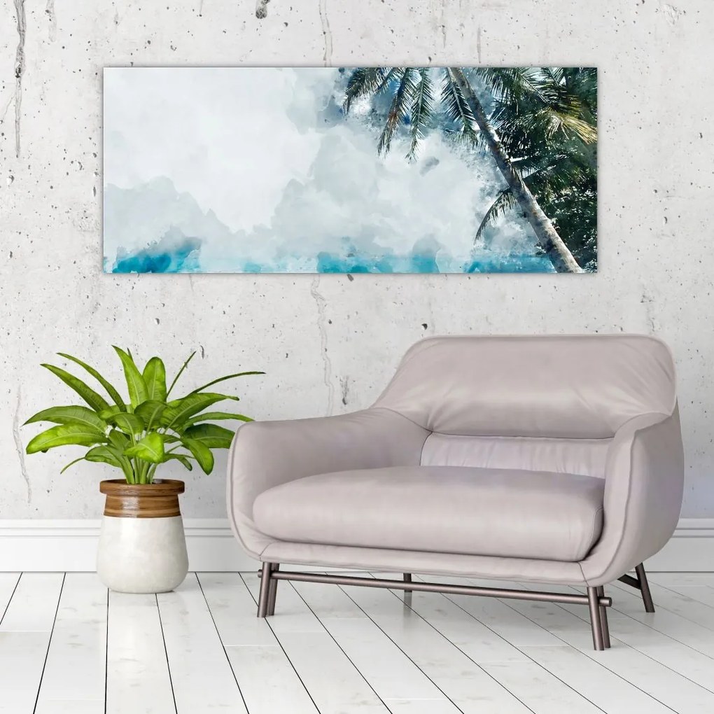 Tablou - Palmier lângă mare (120x50 cm)