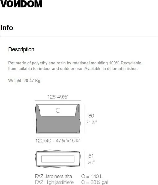 Ghiveci / Jardiniera plante design decorativ modern Faz CUBO PLANTER III