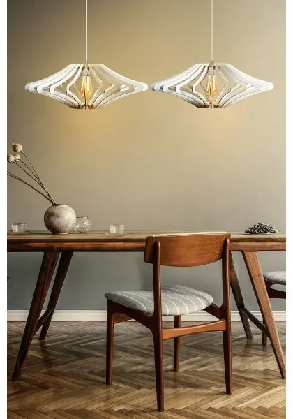 SET 2x lustră pe cablu 1xE27/60W/230V alb d. 47 cm