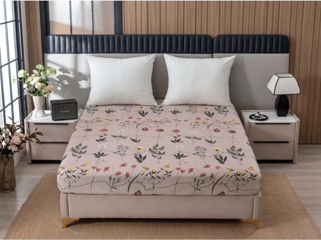 Cearsaf din microfibra HERBAR bej 180x200 cm
