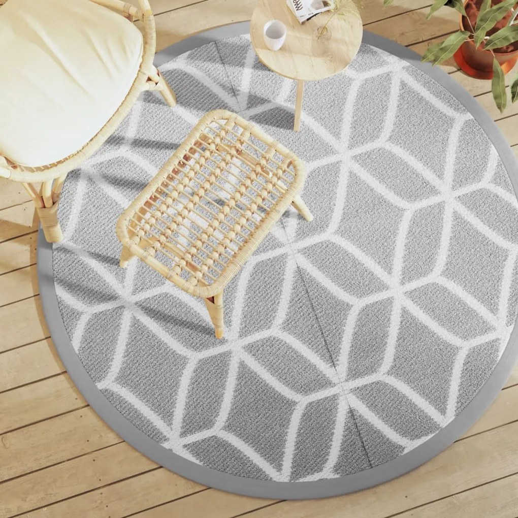 vidaXL Covor de exterior, ARAKIL gri, Ø160 cm, PP