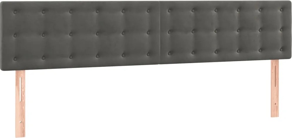 vidaXL Tăblii de pat, gri închis, 160x5x78/88 cm, catifea