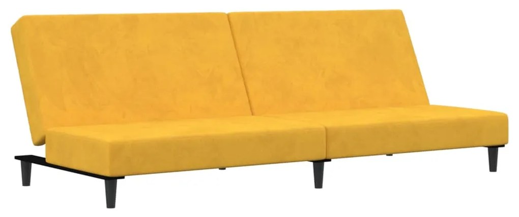 337306 vidaXL Canapea extensibilă cu 2 locuri, galben, catifea