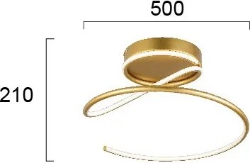 Plafonieră LED JILL LED/27W/230V Ø 50 cm aurie