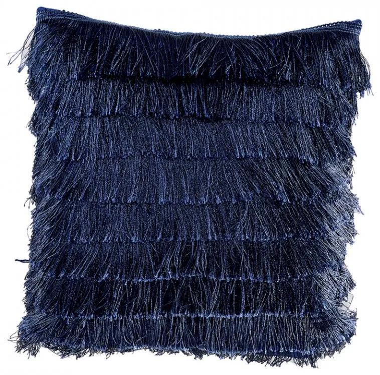 Perna decorativa patrata albastra din poliester 40x40 cm Tina Invicta Interior