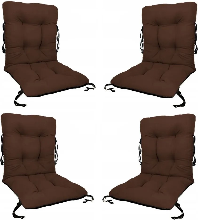Set 4 Perne sezut/spatar pentru scaun de gradina sau balansoar, 50x50x55 cm, culoare maro