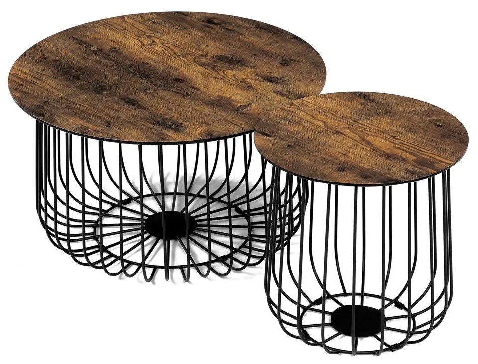 Set 2 măsuțe de cafea Adelantarla (old style wood). 1121139