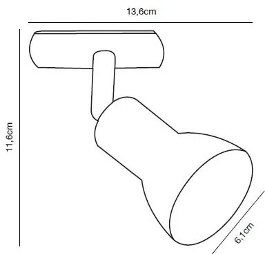 Accesoriu, Spot directionabil Munin negru, pentru sina Nordlux Link