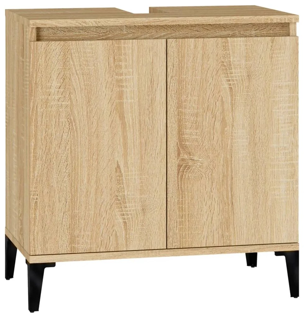 821263 vidaXL Dulap de chiuvetă, stejar sonoma, 58x33x60 cm, lemn prelucrat