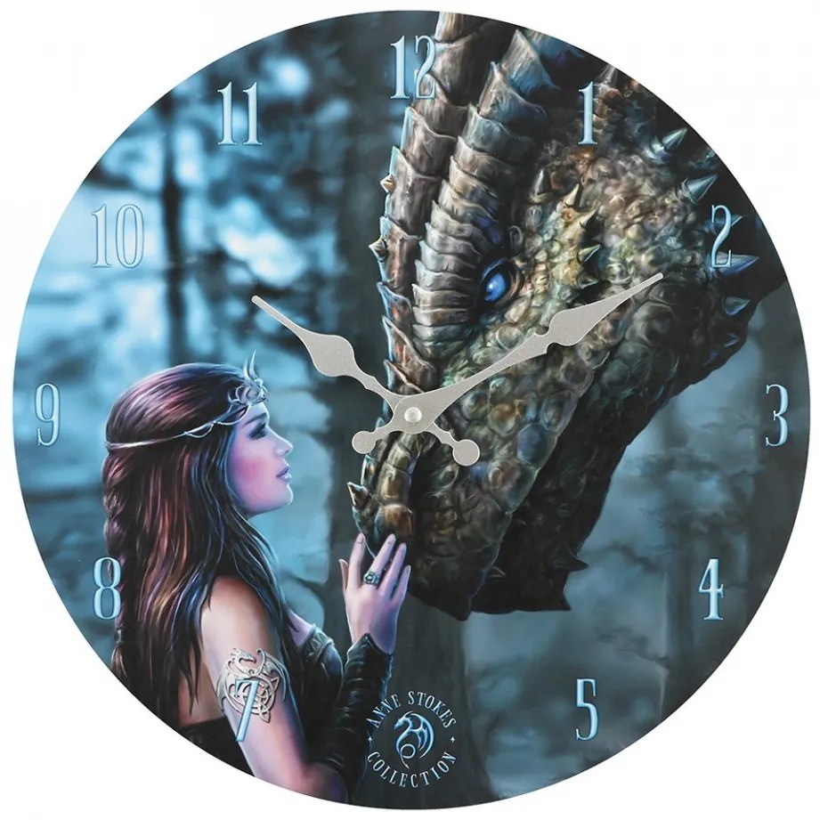 Ceas de perete din lemn A fost o data ca niciodata - Anne Stokes 34 cm