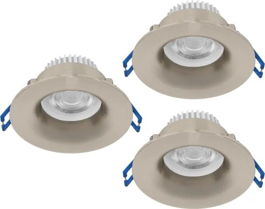 Eglo 902276 - Set 3x spoturi încastrate LED SALABATE, 4,9 W, 230 V, Ø 8,8 cm, IP65, crom