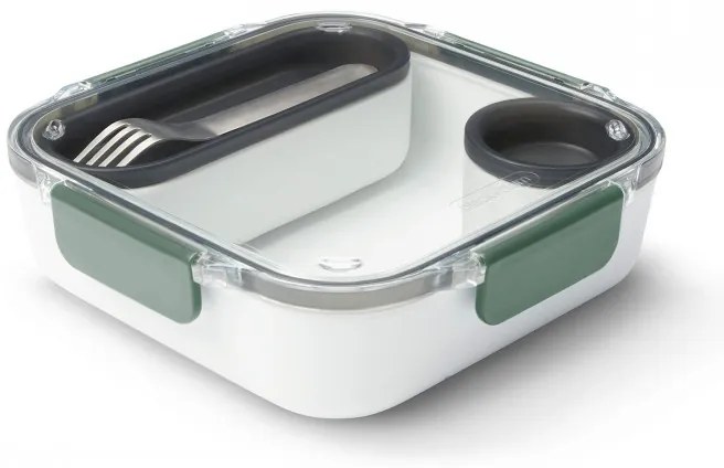 Cutie pentru pranz Black+Blum BAO-BA010, 1 L, Compartiment intern, Fara BPA, Alb/Verde