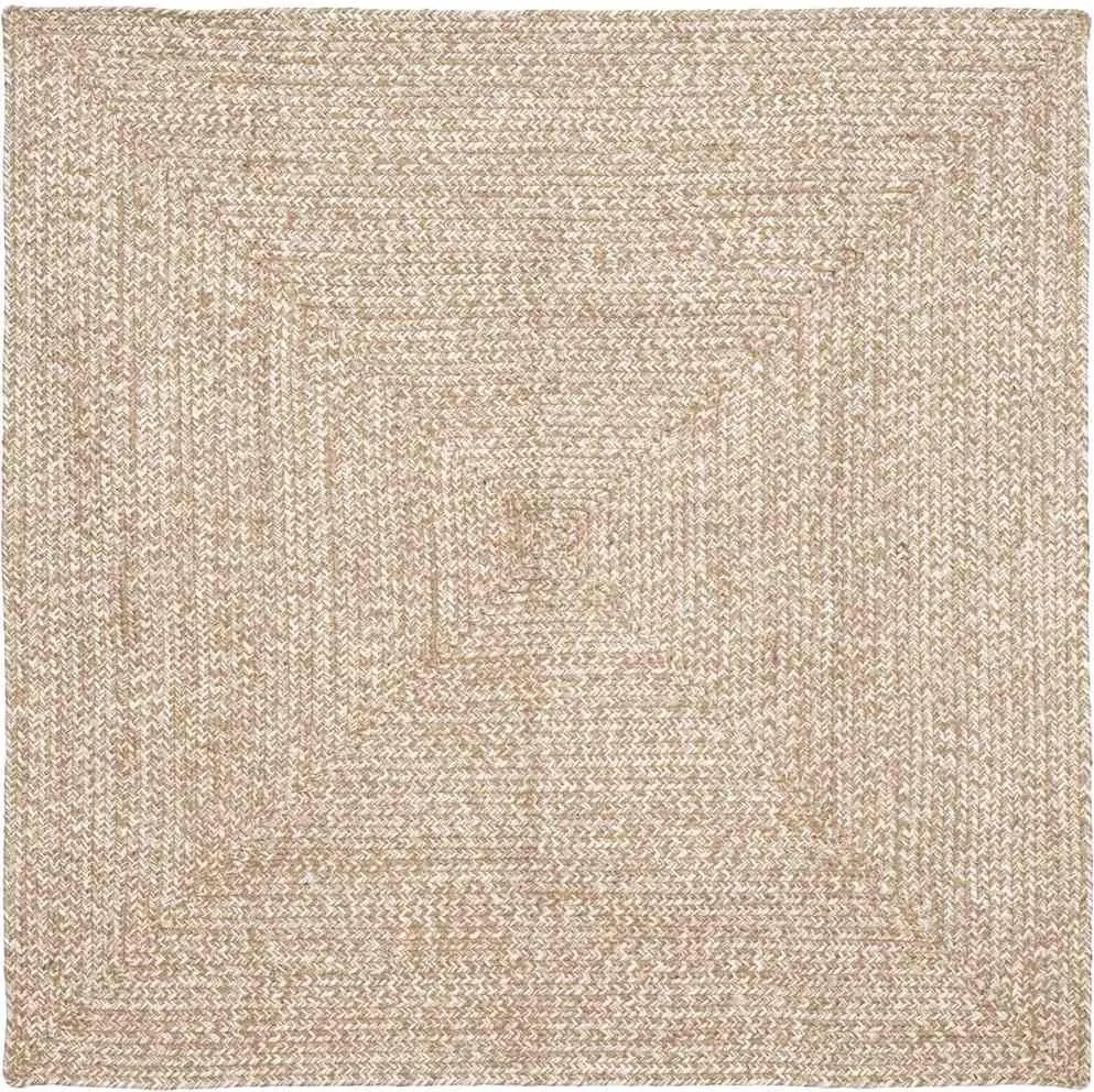 vidaXL Covoare de zonă Pătrat Natural și Alb 160 x 160 cm Iută