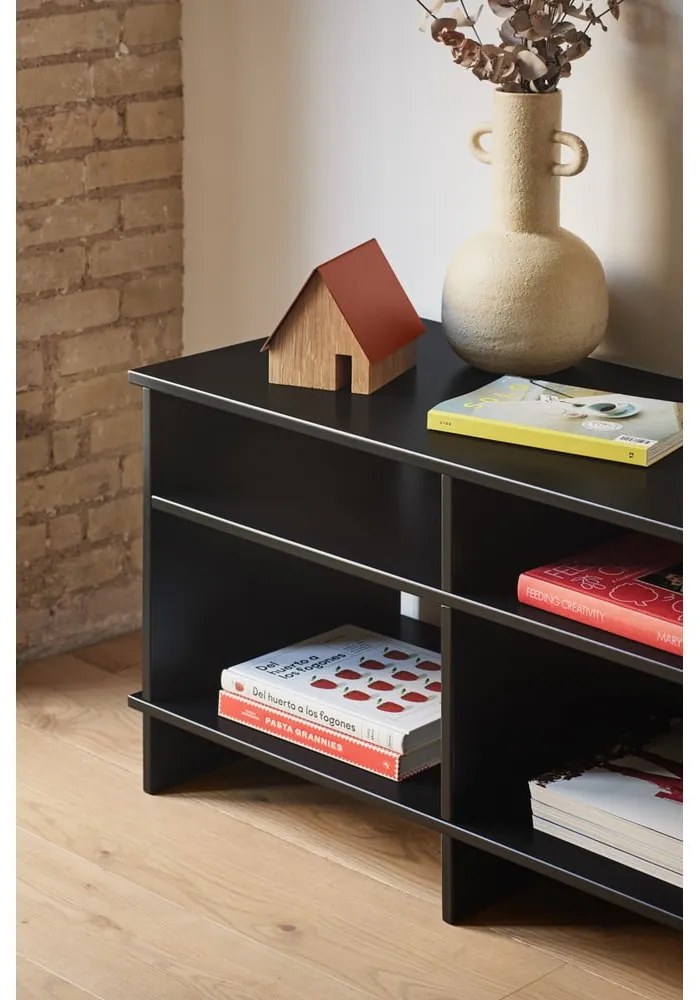 Comodă TV neagră 180x50x40 cm Inari – Teulat