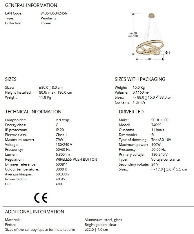 Lustra LED suspendata design modern Lorian III