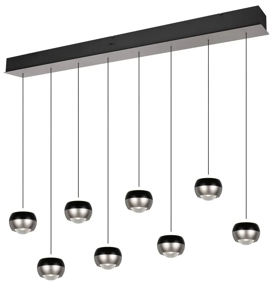 Lustră neagră-argintie LED Orbit – Trio Select