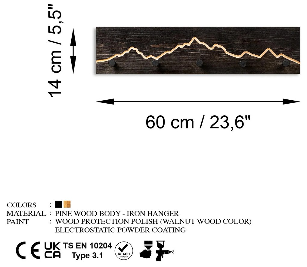 Cuier de perete Notopo (negru) . 1096136