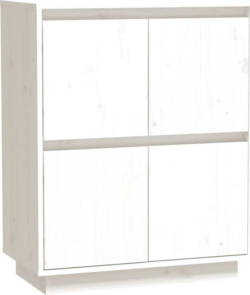 vidaXL Servantă albă 60x34x75 cm din lemn masiv de pin