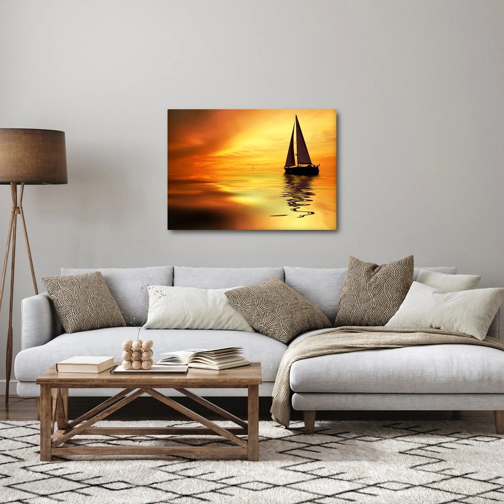 Tablou - Sailboat la apus de soare (70x50 cm)